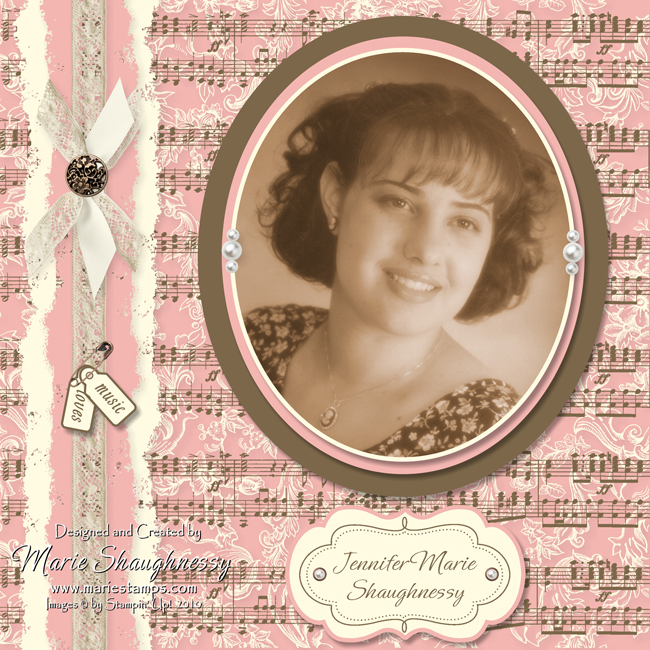 Stamping Inspiration CREATIVE CREW, Vintage Lace Scrapbook Page...