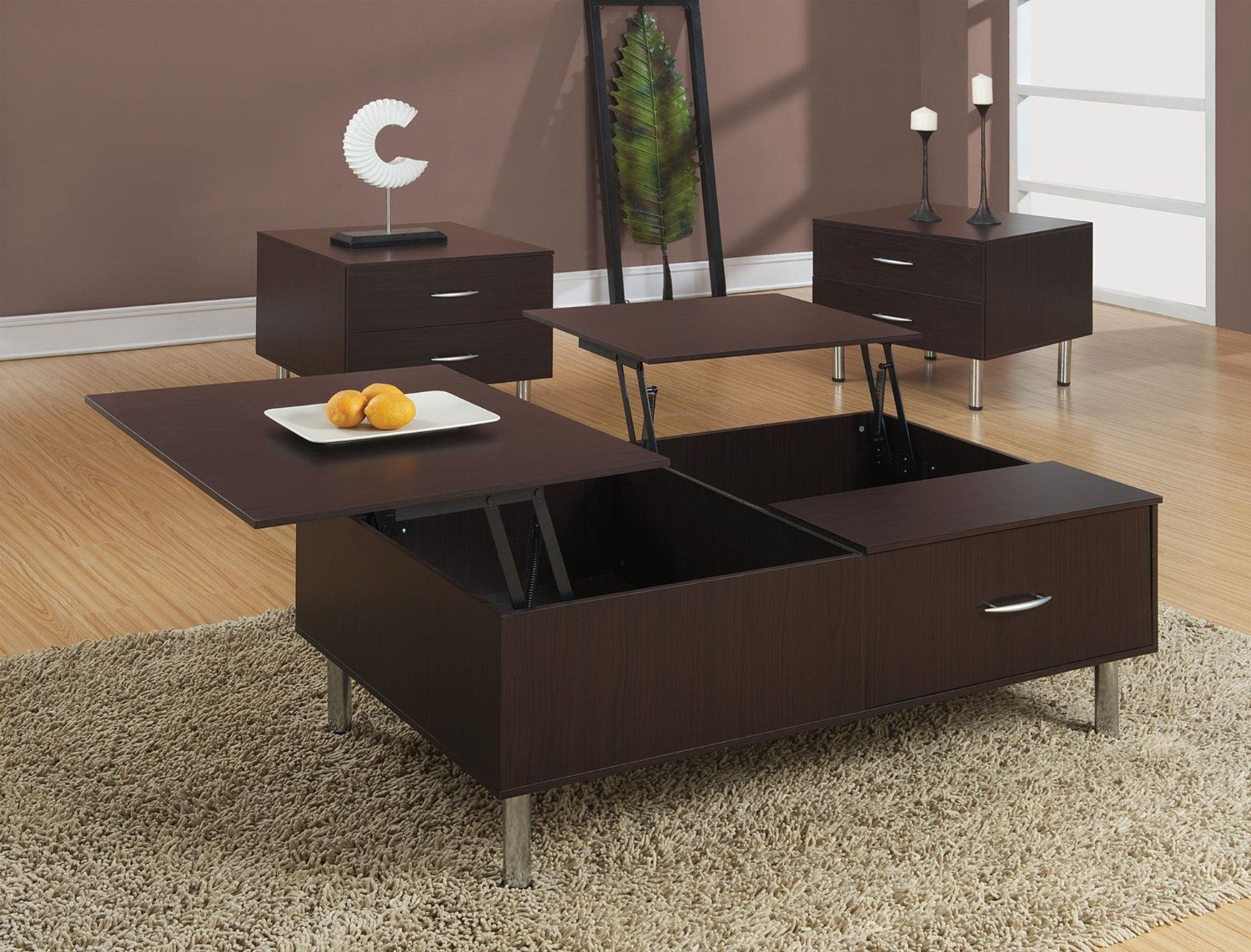 Coffee Table That Raises Up for Food, Fun 'n Games