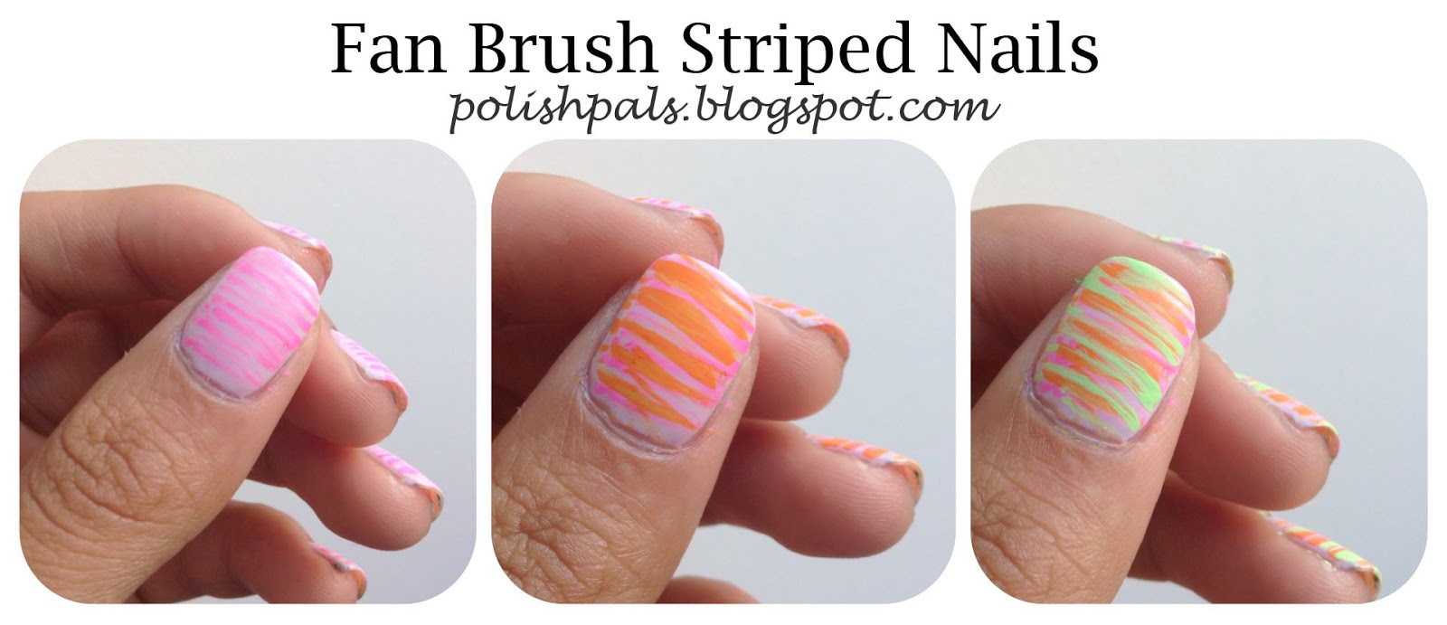 Polish Pals Fan Brush Striped Nails
