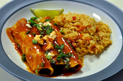 Cheese Enchiladas with Spanish Rice - Photo by Taste As You Go