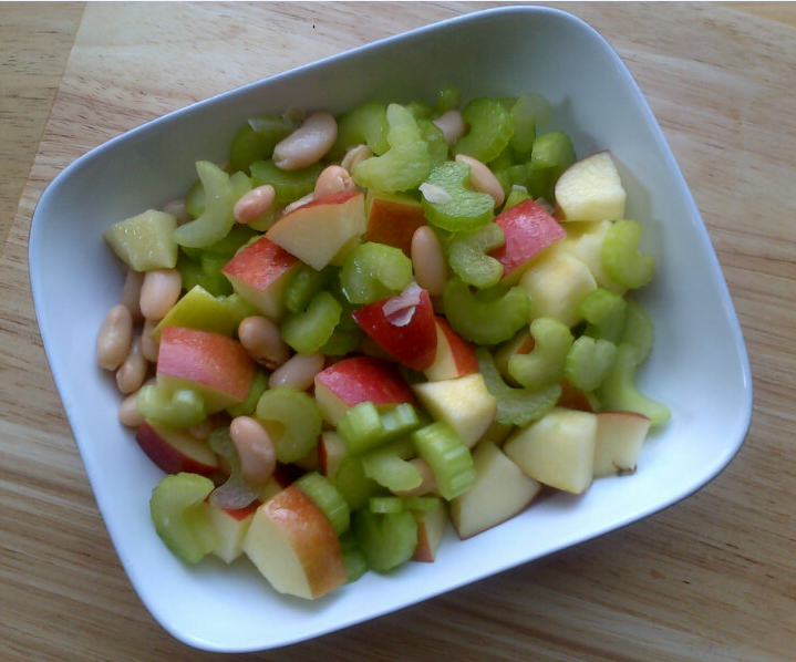 Rocket and Roses Vegan Kitchen Cannellini Bean, Apple and Celery Salad