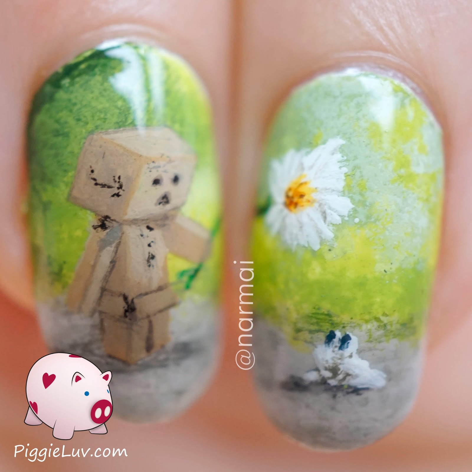 PiggieLuv Danbo nail art, the cutest little robot