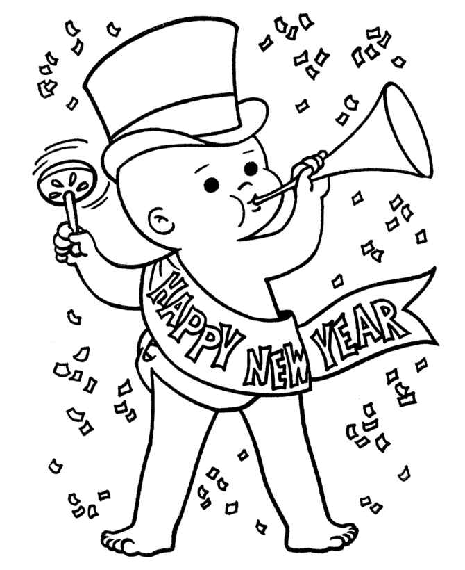 Coloring Pages: New Year's Coloring Pages Free and Printable