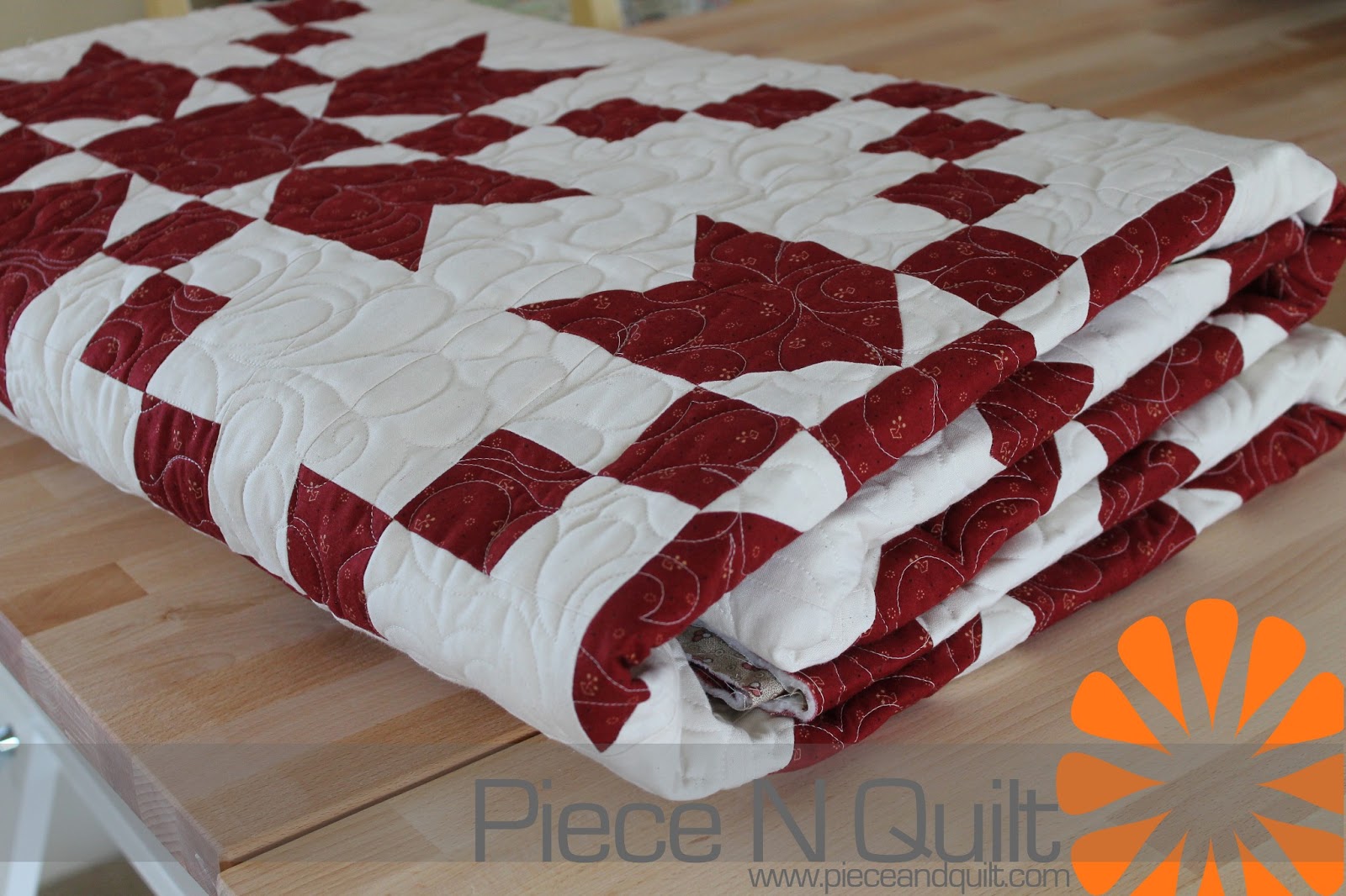 Piece N Quilt Red and White Quilt