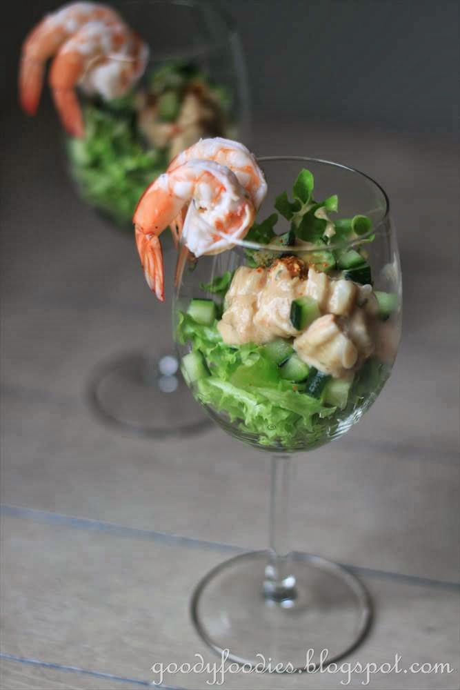 GoodyFoodies Recipe Prawn cocktail with yogurt dressing