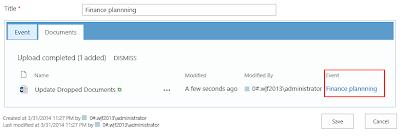 Default value of the uploaded document