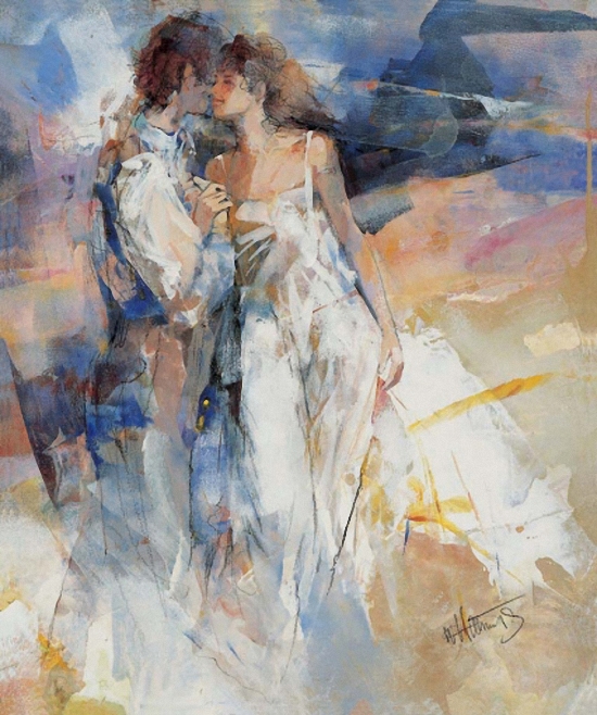 влюбленная пара художник Willem Haenraets