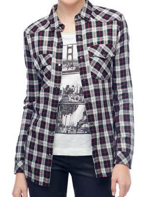 Camisa cuadros tartán Stradivarius Camisa cuadros tartán Stradivarius