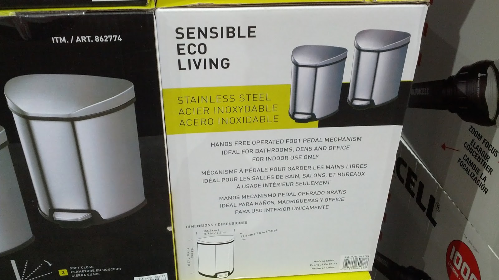 Sensible Eco Living Stainless Steel Fingerprintresistant 4.9L Trash