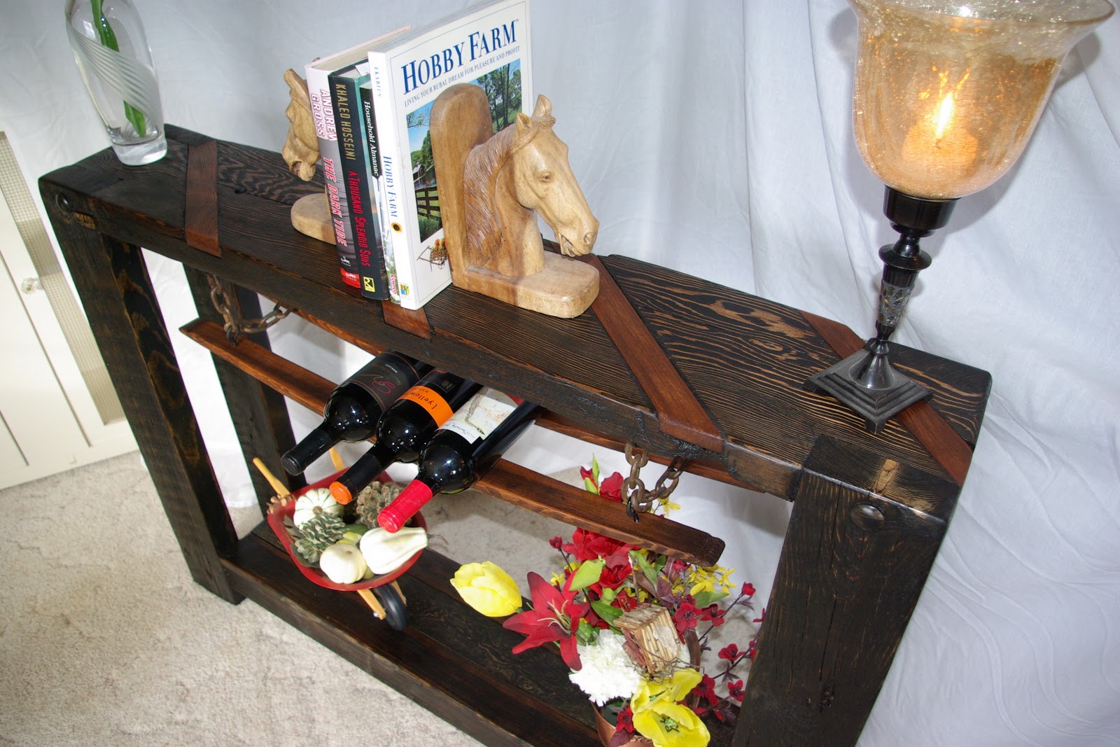 Reclaimed Rustics Rustic Sofa Table/Wine Storage