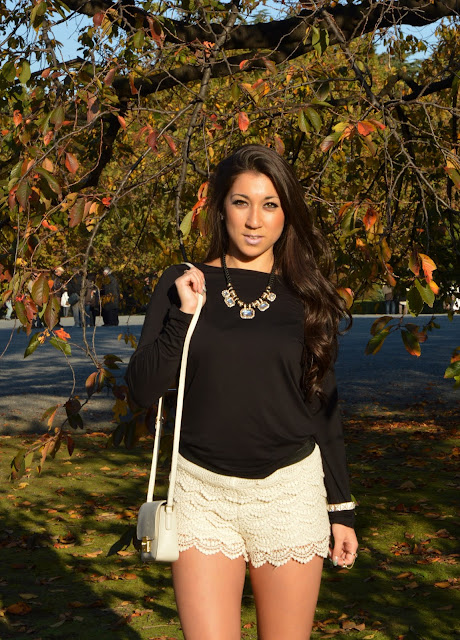 lace shorts and leopard print flats 