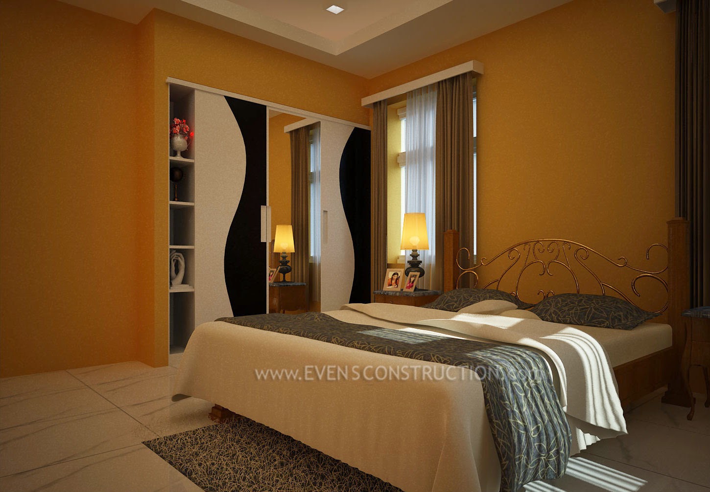Evens Construction Pvt Ltd Kerala Home Bedroom Design