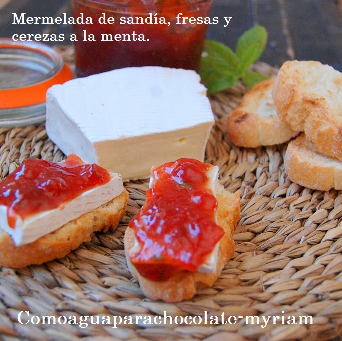 Mermelada De Sandía, Fresas Y Cerezas A La Menta.
