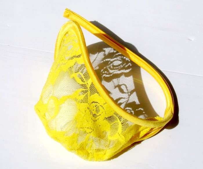 FASHION CARE 2U UM3292 Sexy Yellow Mesh Floral CCup Men's Underwear