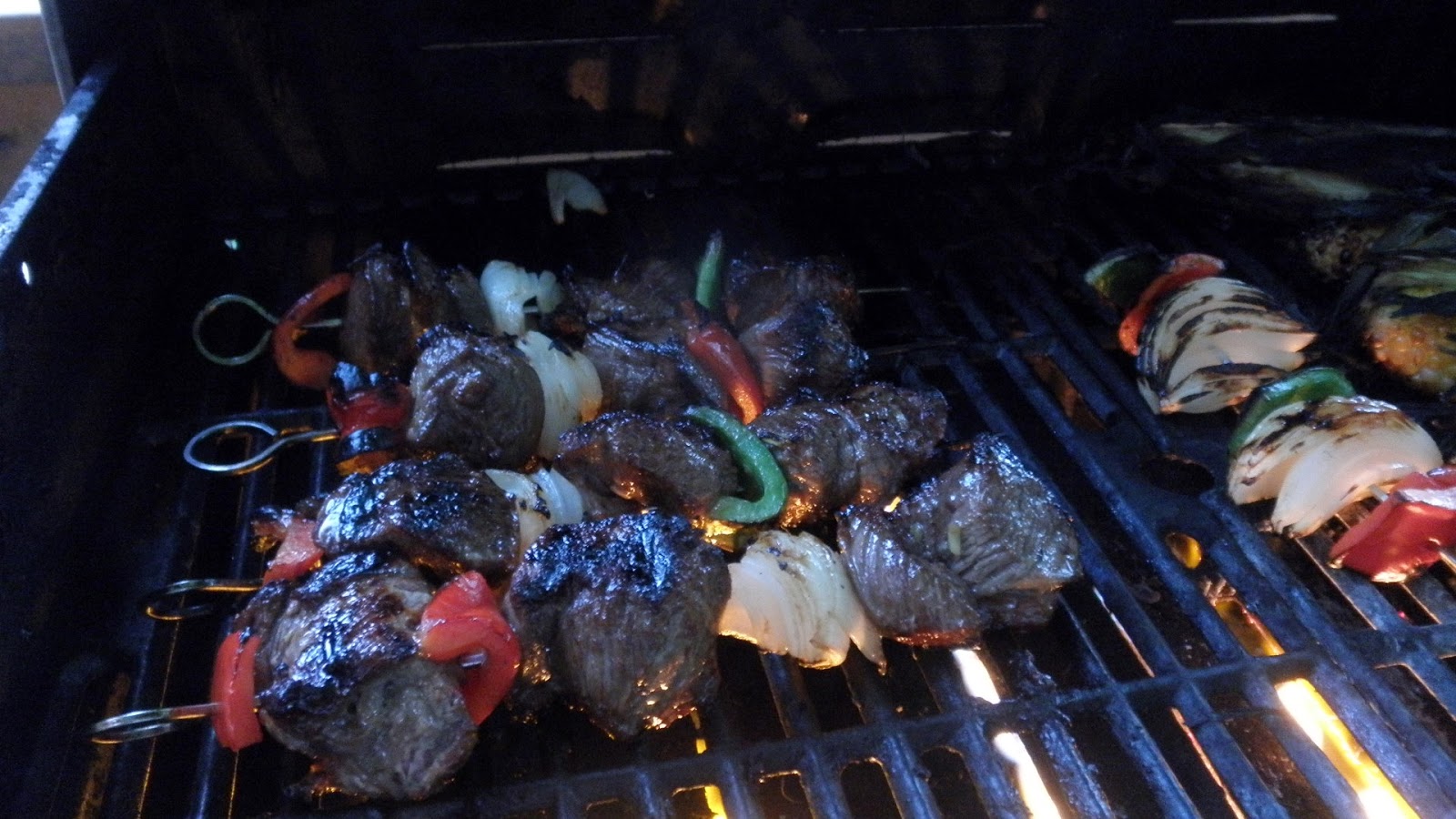 Old Farmhouse Cooking Beef Kabobs on the Grill