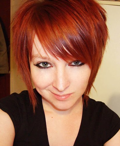 hairstyle hair color. Short hairstyle with red hair