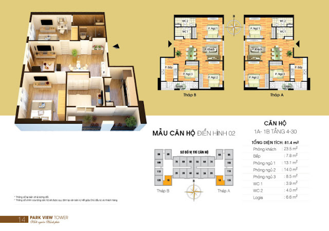 Thiết kế căn hộ chung cư Đồng Phát Park View Tower quận Hoàng Mai