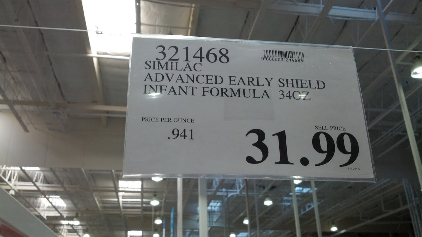 Similac Advance Infant Formula (34 oz) Costco Weekender