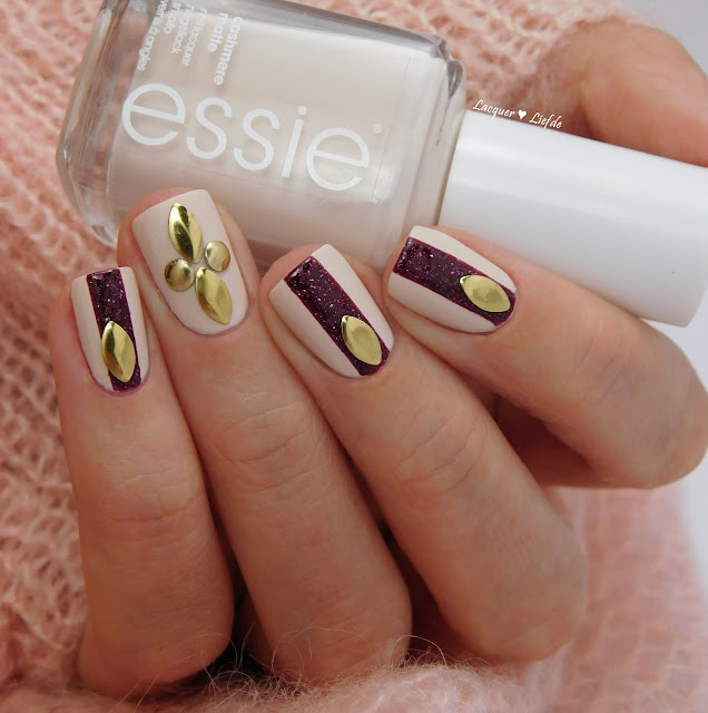Stripes with Picture polish Monroe over Essie Wrap me Up Stripes with Picture polish Monroe over Essie Wrap me Up