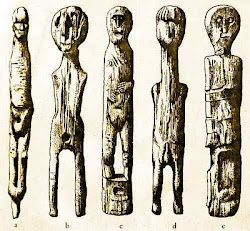 wooden Celtic figures