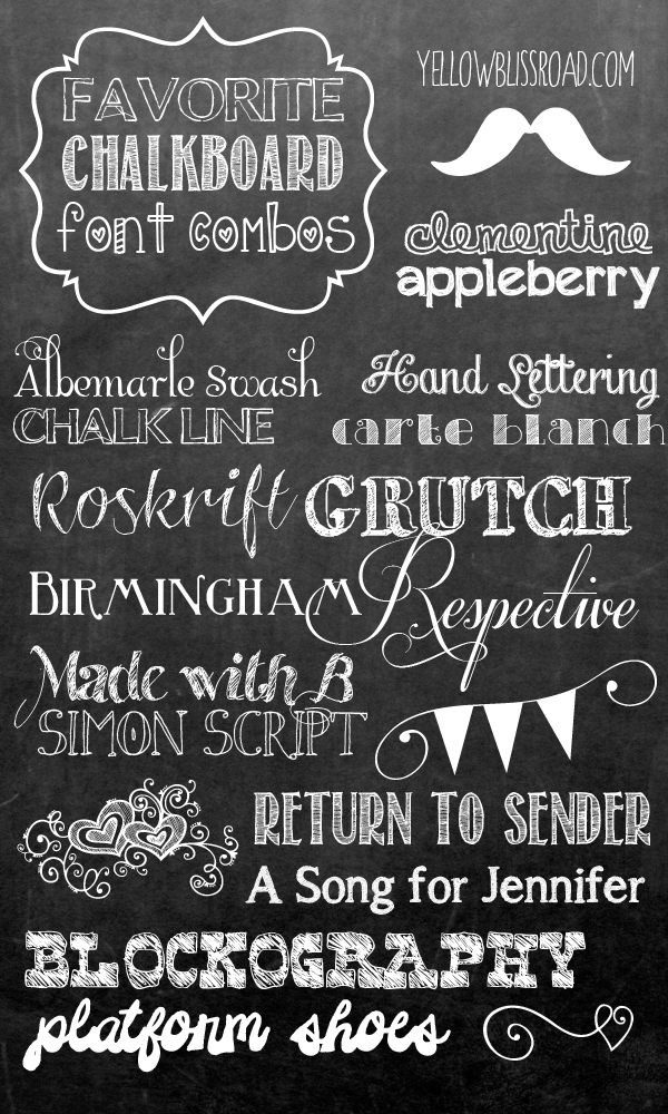 favorite free chalkboard font combos yellow bliss road chalk font free