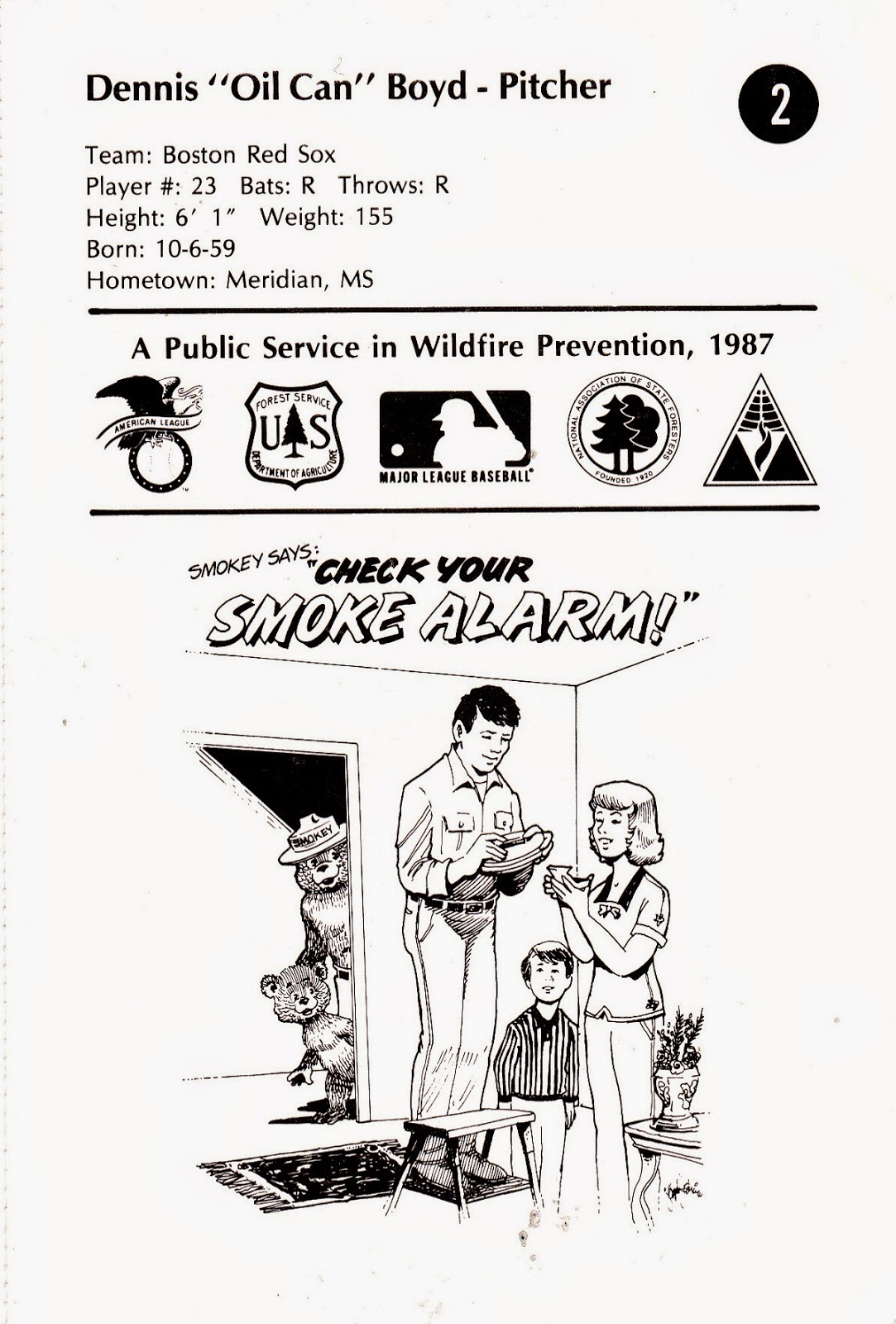 Swing And A Pop Up 1987 Smokey The Bear Dennis Oil Can Boyd
