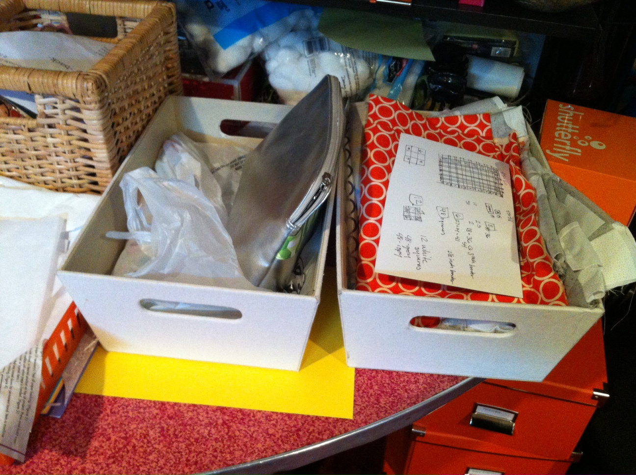 everywhere orange Orange IKEA storage boxes