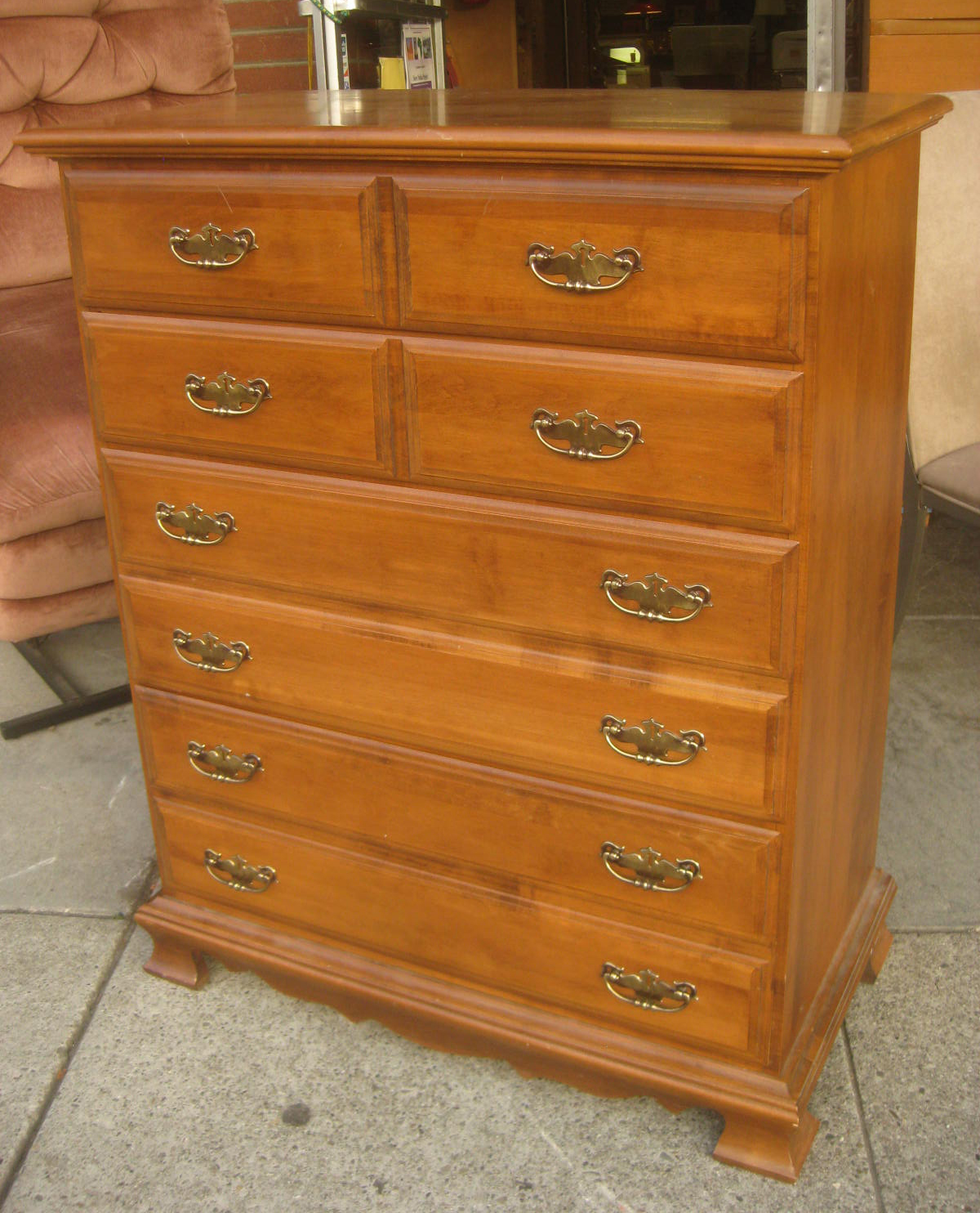 UHURU FURNITURE & COLLECTIBLES: SOLD - Maple Highboy - $95