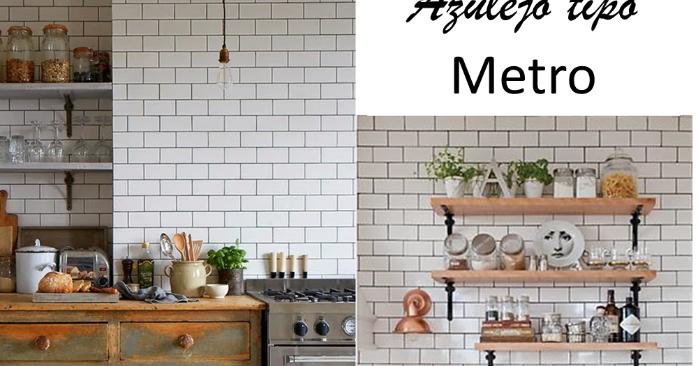 Decoración Fácil: COCINAS CON AZULEJOS TIPO METRO PARA UNA ATMÓSFERA