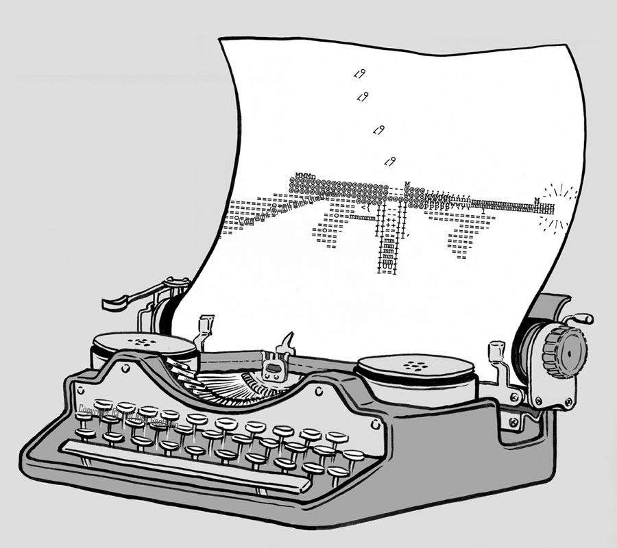 Drawn Chicago Typewriter