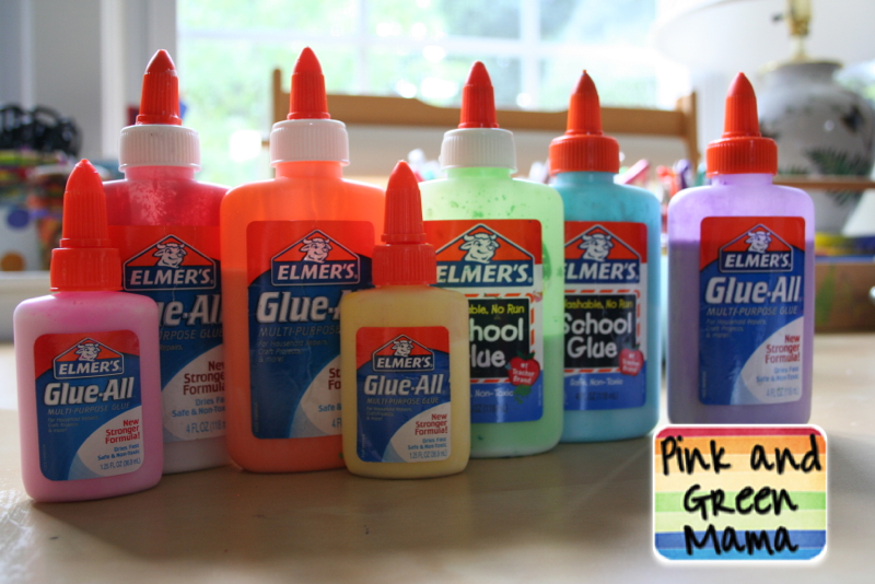 Pink and Green Mama * How To Make Elmer's Glue Rainbow Glue ReCycle Those HalfEmpty Glue