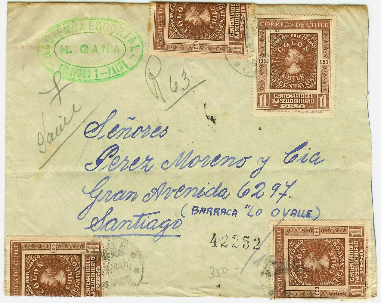 Primera Emisión Año 1853. N° 2 Sellos Postales De Chile 