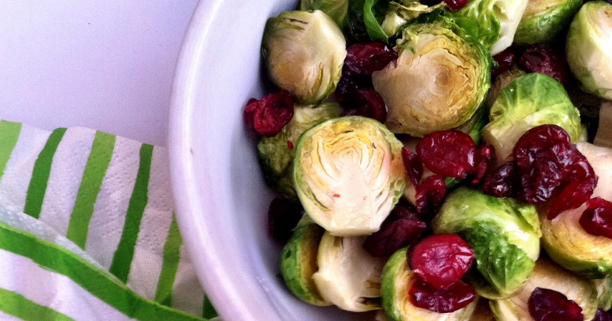 A Simply Raw Life ROASTED BRUSSEL SPROUTS WITH CRANBERRIES