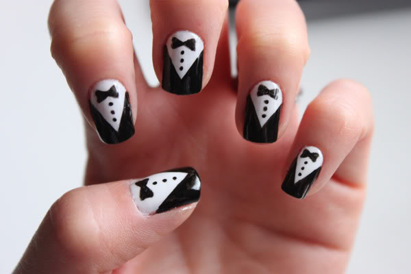 5. Tuxedo Nail Designs for Short Nails - wide 7