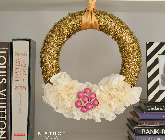 Gold & Pink Christmas Wreath by BistrotChic