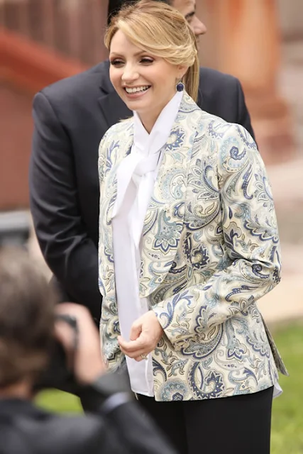 Queen Letizia of Spain and King Felipe of Spain, Mexican President Enrique Pena Nieto and his wife Angelica Rivera visit the colonial Museum of Guadalupe in Guadalupe