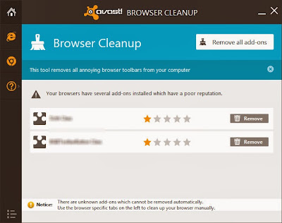 eliminare toolbar chrome pulire browser toolbar