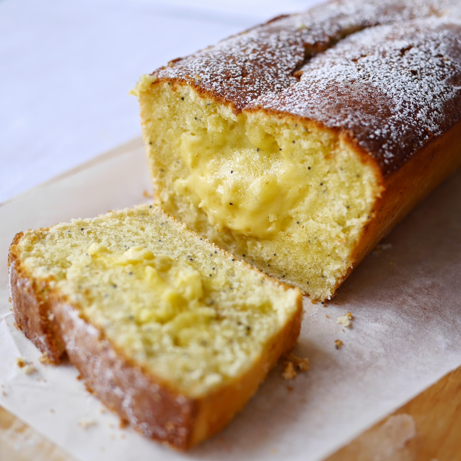 yellowfingers Meyer Lemon & Poppy Seed Yogurt Cake with Crème Pâtissière