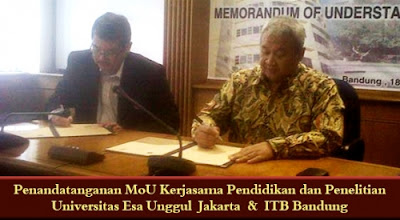 Mou Pendidikan dan Penelitian Universitas Esa Unggul Jakarta & ITB Bandung