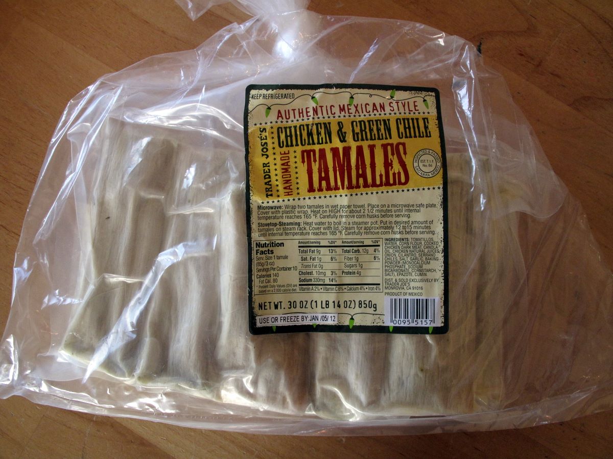 Trader Joe’s Chicken and Green Chile Tamale Club Trader Joe's