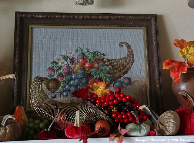 Thanksgiving Mantel-Bargain Decorating with Laurie