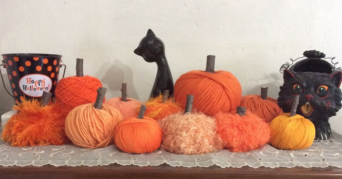 Sweater Surgery Yarn ball pumpkin fall decoration inspired by Conan O