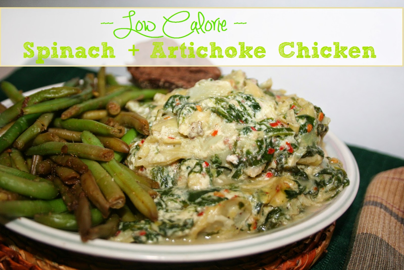 unapologetic fitness, foodie Low Calorie Spinach + Artichoke Chicken