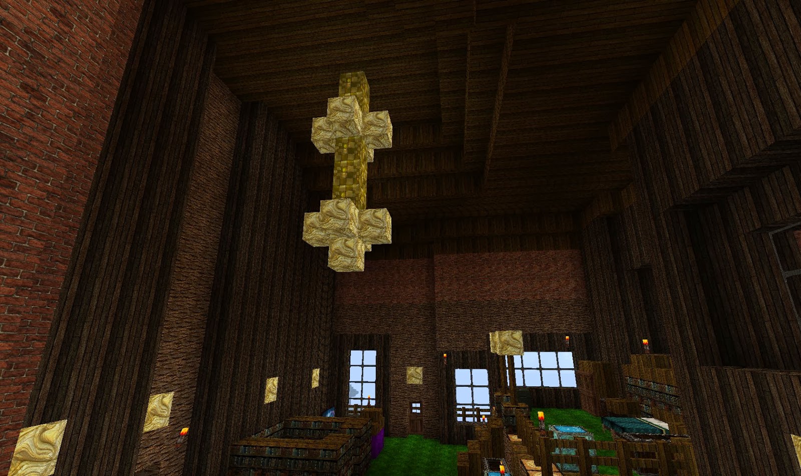 Jd S Gaming Blog Minecraft Creations The Brick Mansion Chapter 5 My Cool Golden Chandelier