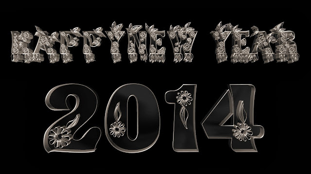Black Background Beautiful Stylish Text Happy New Year Greetings Images Photos Wallpapers Pictures 2014