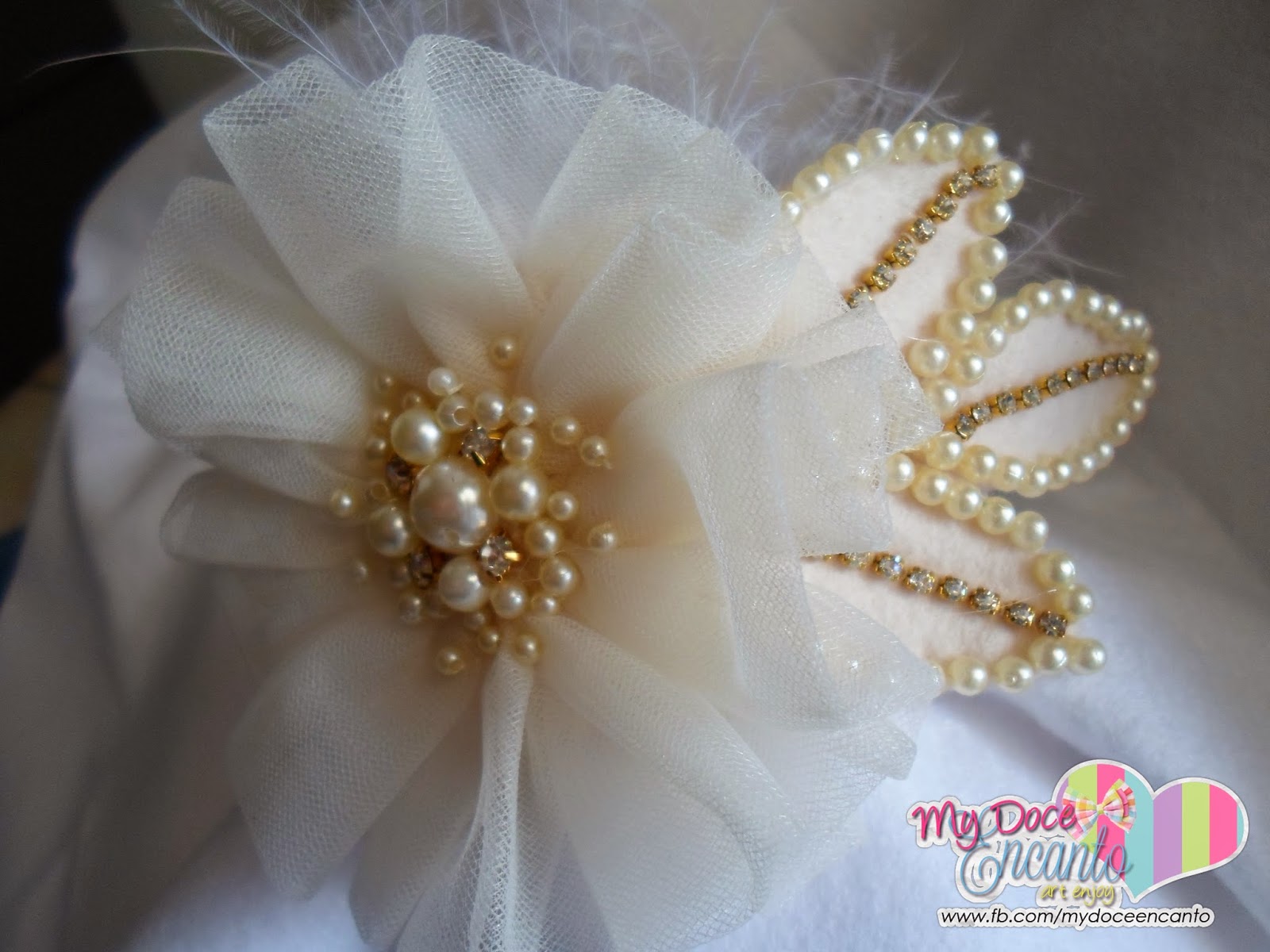 My Doce Encanto Tiara flor de tule!!!
