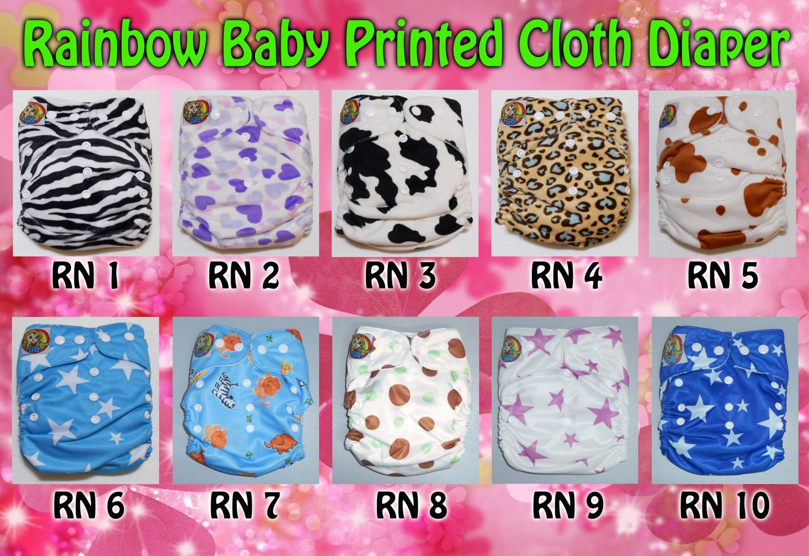 BongBongIdea RAINBOW BABY PRINTED CLOTH DIAPER NEW DESIGNS