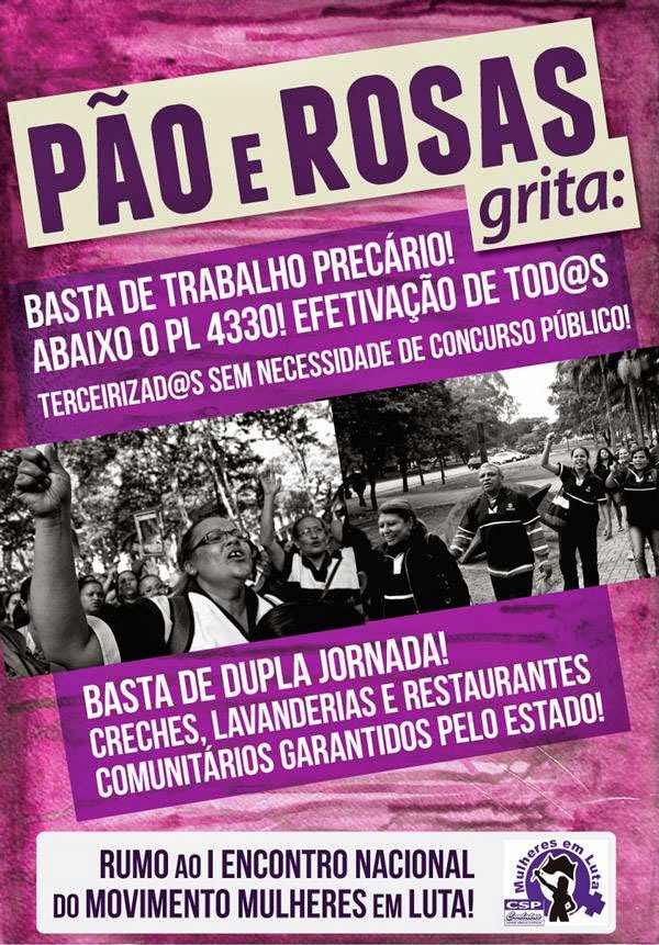 Pão e Rosas rumo ao I Encontro Nacional do Movimento Mulheres em Luta!