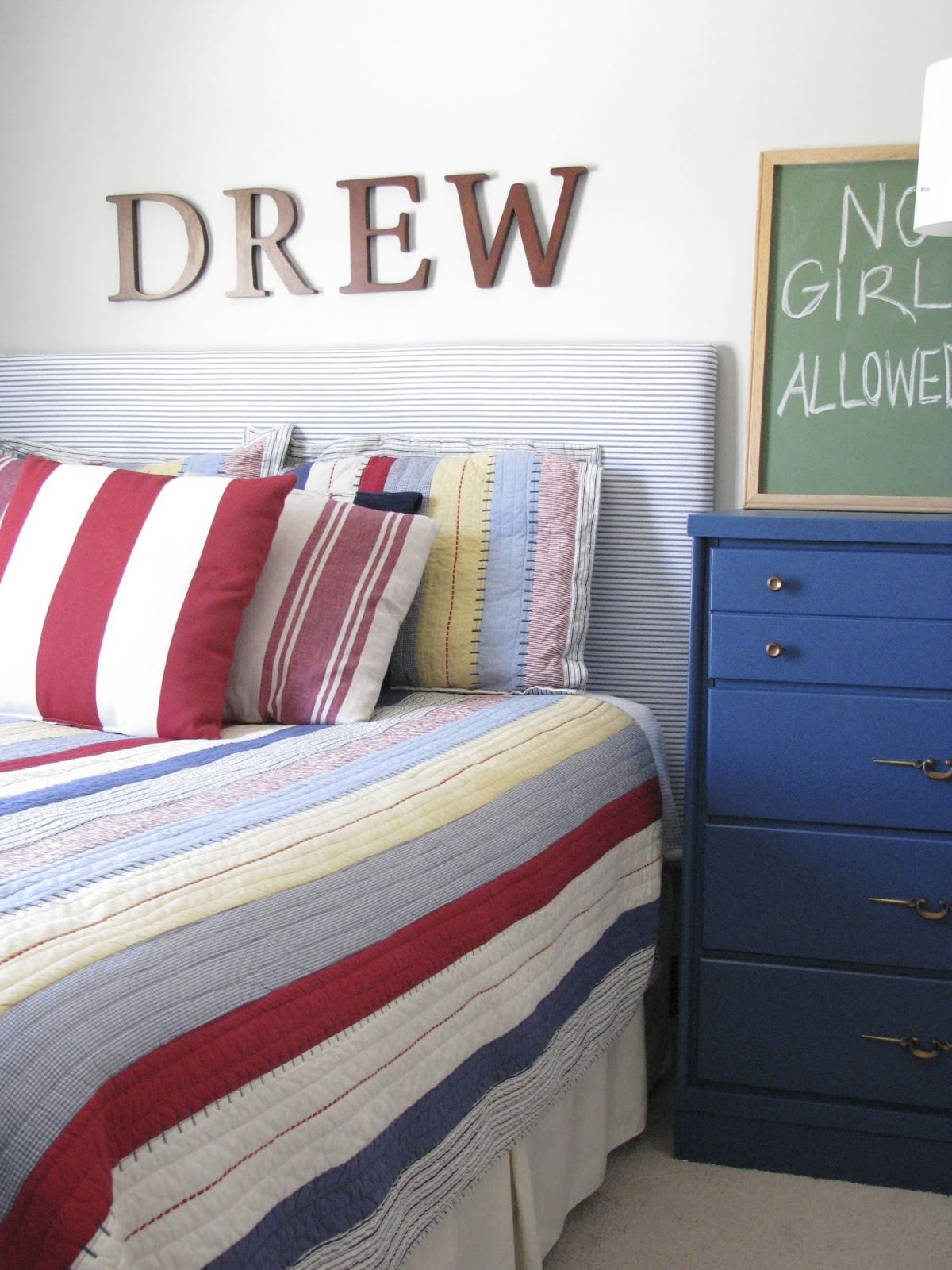 DIY Upholstered Headboard for Boy's Room Life Love Larson