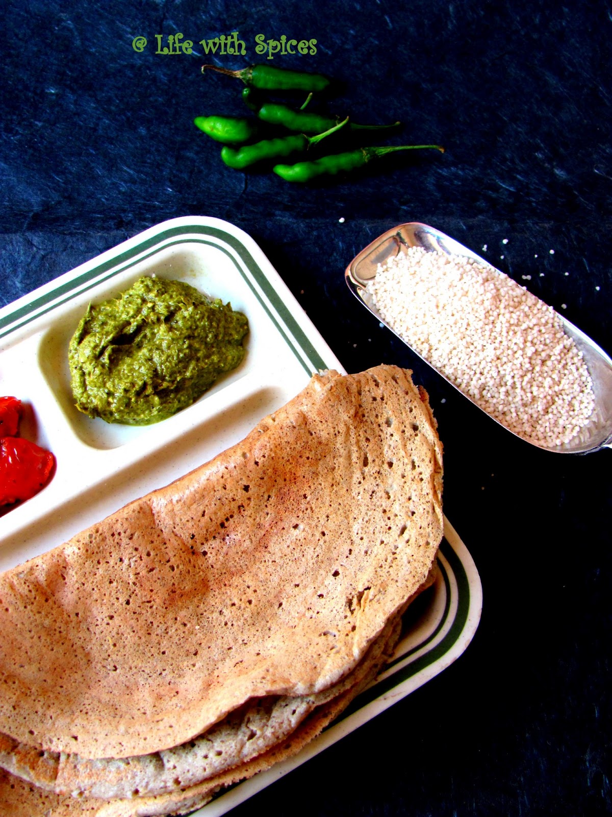 Life with spices KODO MILLET DOSA MILLET RECIPE